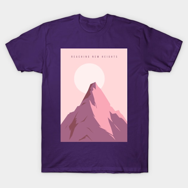 Reaching New Heights Mountaintop Illustration T-Shirt by lisousisa